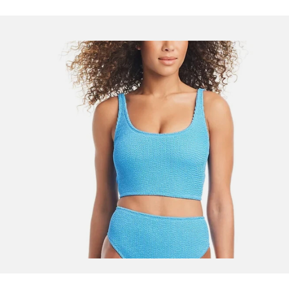 Bar III Women's Tank Bra Bikini Top Cobalt Blue Size S 15197